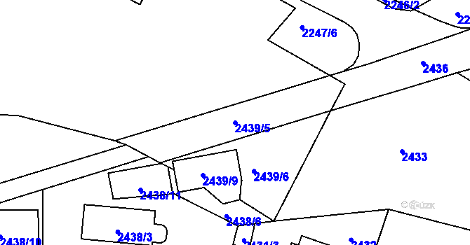Parcela st. 2439/5 v KÚ Vršovice, Katastrální mapa