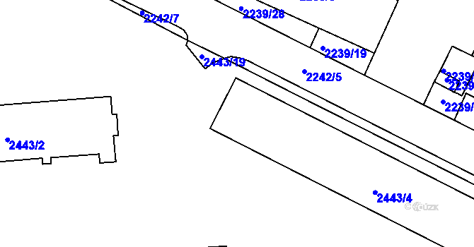Parcela st. 2442/3 v KÚ Vršovice, Katastrální mapa