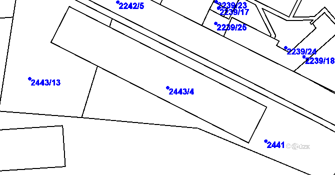 Parcela st. 2443/4 v KÚ Vršovice, Katastrální mapa