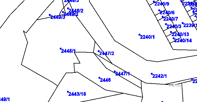 Parcela st. 2447/2 v KÚ Vršovice, Katastrální mapa