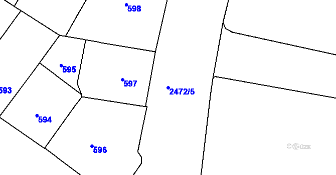 Parcela st. 2472/5 v KÚ Vršovice, Katastrální mapa
