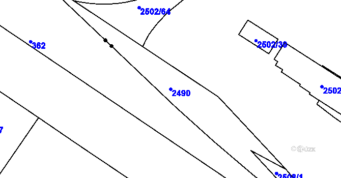 Parcela st. 2490 v KÚ Vršovice, Katastrální mapa