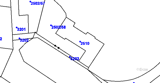 Parcela st. 2510 v KÚ Vršovice, Katastrální mapa