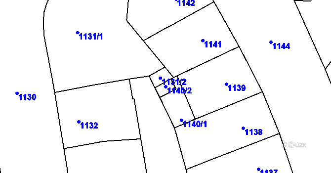 Parcela st. 1140/2 v KÚ Vršovice, Katastrální mapa