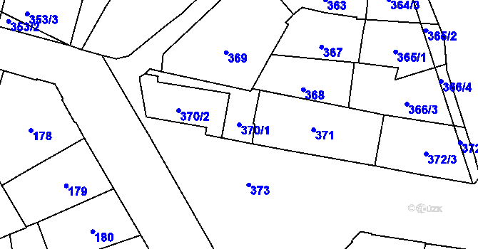 Parcela st. 370/1 v KÚ Vršovice, Katastrální mapa
