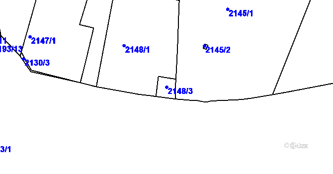 Parcela st. 2148/3 v KÚ Vršovice, Katastrální mapa
