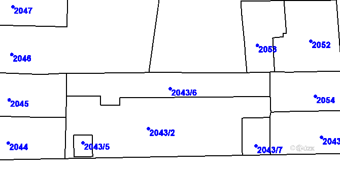 Parcela st. 2043/6 v KÚ Vršovice, Katastrální mapa