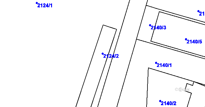 Parcela st. 2124/2 v KÚ Vršovice, Katastrální mapa