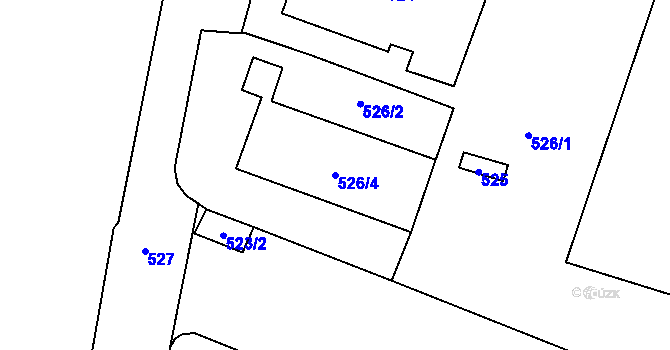 Parcela st. 526/4 v KÚ Vršovice, Katastrální mapa