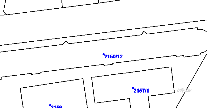 Parcela st. 2150/12 v KÚ Vršovice, Katastrální mapa