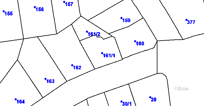 Parcela st. 161/1 v KÚ Vršovice, Katastrální mapa