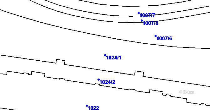 Parcela st. 1024/1 v KÚ Vršovice, Katastrální mapa