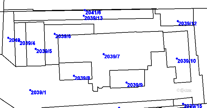 Parcela st. 2039/7 v KÚ Vršovice, Katastrální mapa