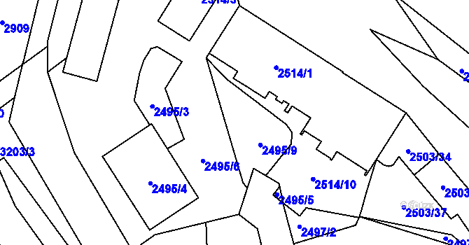 Parcela st. 2514/11 v KÚ Vršovice, Katastrální mapa