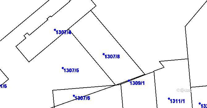 Parcela st. 1307/8 v KÚ Vršovice, Katastrální mapa