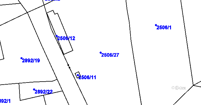 Parcela st. 2506/27 v KÚ Vršovice, Katastrální mapa