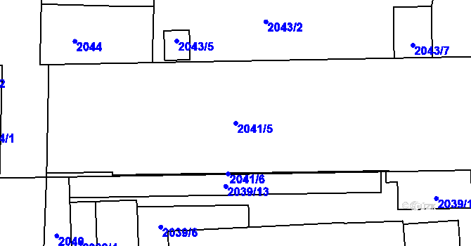 Parcela st. 2041/5 v KÚ Vršovice, Katastrální mapa