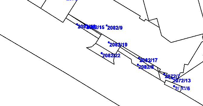 Parcela st. 2082/22 v KÚ Vršovice, Katastrální mapa