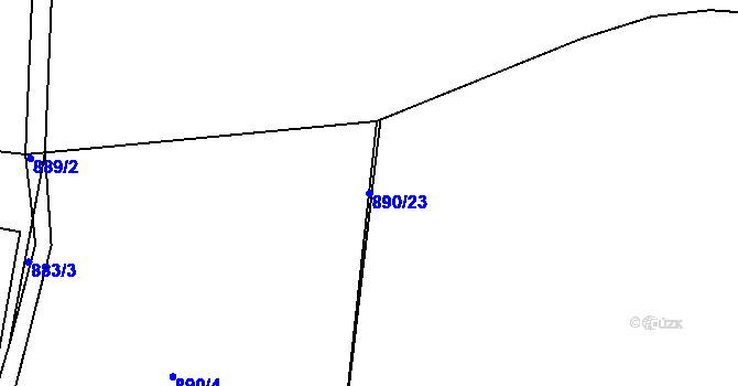 Parcela st. 890/23 v KÚ Malešice, Katastrální mapa
