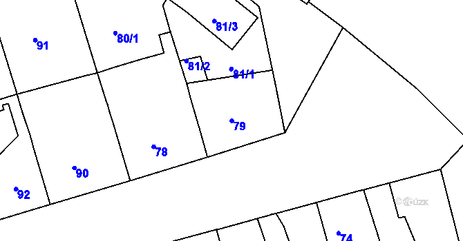 Parcela st. 79 v KÚ Malešice, Katastrální mapa