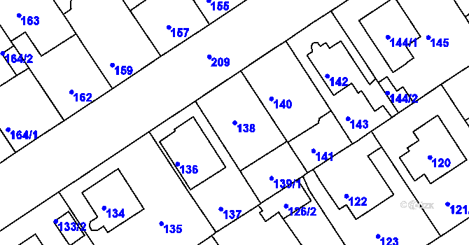 Parcela st. 138 v KÚ Malešice, Katastrální mapa