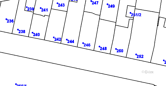 Parcela st. 246 v KÚ Malešice, Katastrální mapa