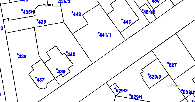 Parcela st. 441/2 v KÚ Malešice, Katastrální mapa