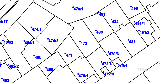 Parcela st. 473 v KÚ Malešice, Katastrální mapa