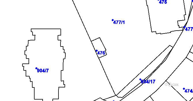 Parcela st. 476 v KÚ Malešice, Katastrální mapa