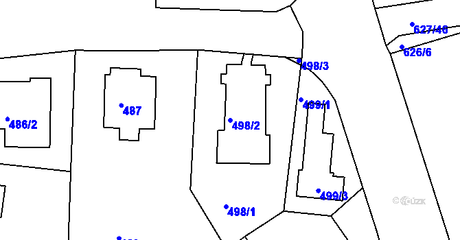 Parcela st. 498/2 v KÚ Malešice, Katastrální mapa