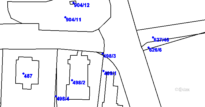 Parcela st. 498/3 v KÚ Malešice, Katastrální mapa