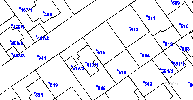 Parcela st. 515 v KÚ Malešice, Katastrální mapa