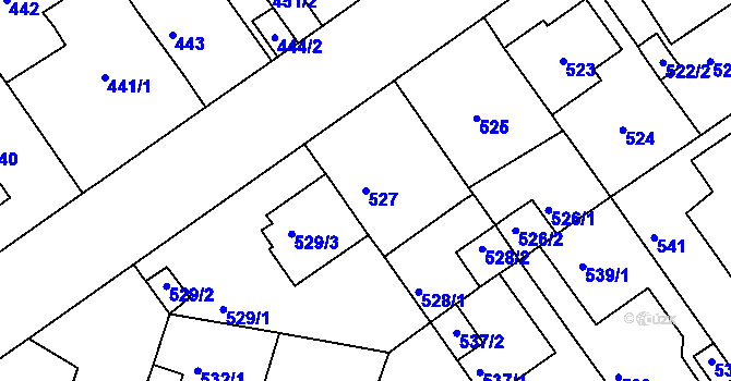 Parcela st. 527 v KÚ Malešice, Katastrální mapa
