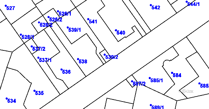 Parcela st. 539/2 v KÚ Malešice, Katastrální mapa