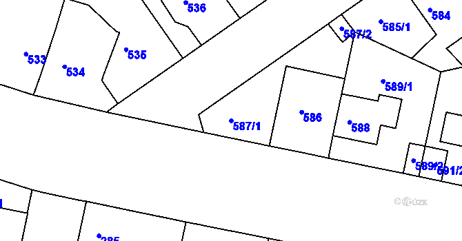 Parcela st. 587/1 v KÚ Malešice, Katastrální mapa