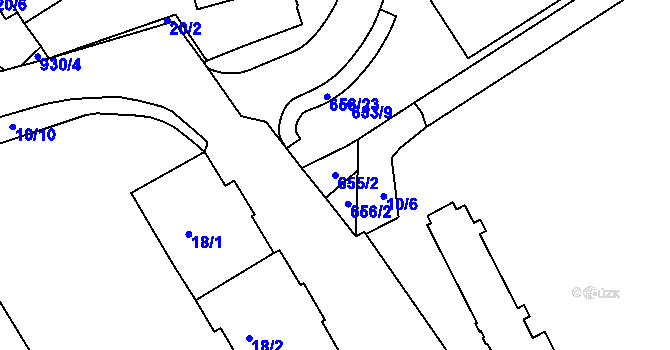Parcela st. 655/2 v KÚ Malešice, Katastrální mapa