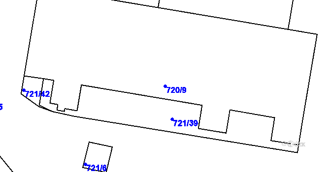 Parcela st. 720/9 v KÚ Malešice, Katastrální mapa