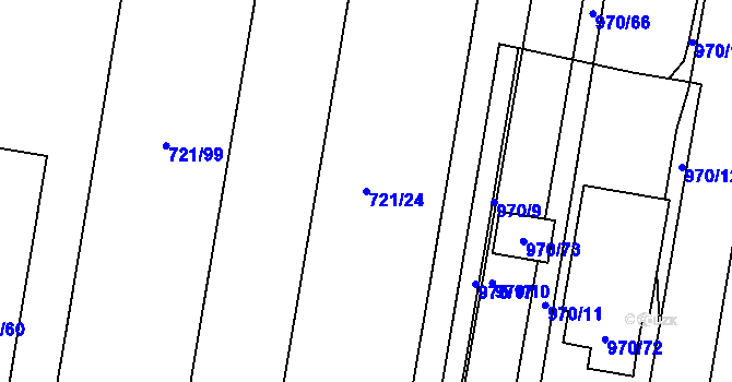 Parcela st. 721/24 v KÚ Malešice, Katastrální mapa