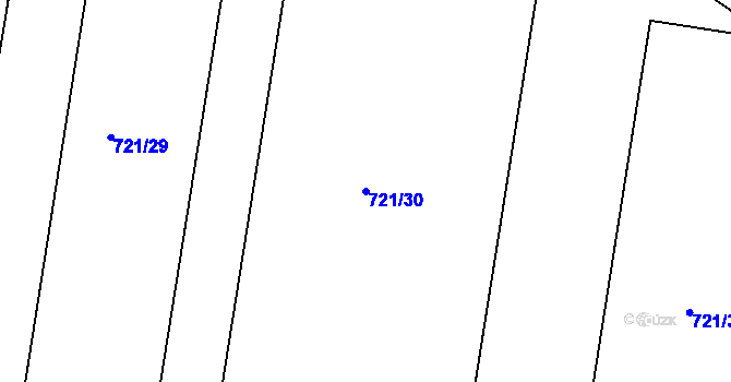 Parcela st. 721/30 v KÚ Malešice, Katastrální mapa