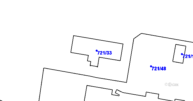 Parcela st. 721/33 v KÚ Malešice, Katastrální mapa