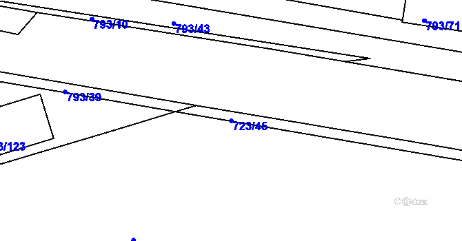 Parcela st. 723/45 v KÚ Malešice, Katastrální mapa