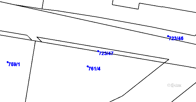 Parcela st. 723/47 v KÚ Malešice, Katastrální mapa