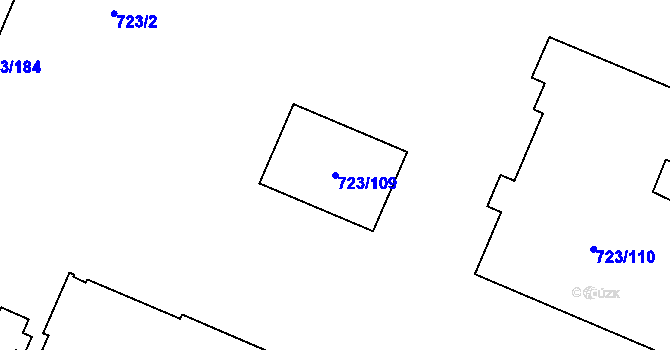 Parcela st. 723/109 v KÚ Malešice, Katastrální mapa