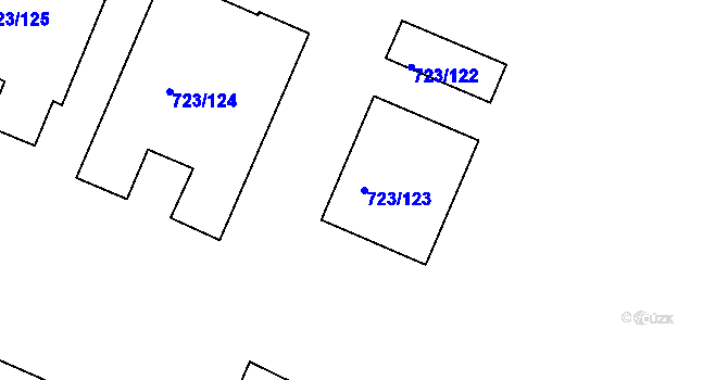 Parcela st. 723/123 v KÚ Malešice, Katastrální mapa