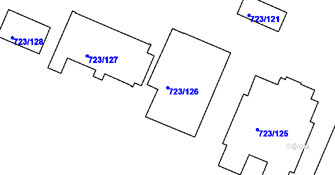 Parcela st. 723/126 v KÚ Malešice, Katastrální mapa