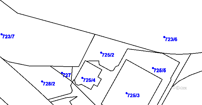 Parcela st. 725/2 v KÚ Malešice, Katastrální mapa