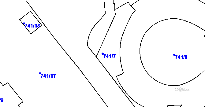 Parcela st. 741/7 v KÚ Malešice, Katastrální mapa