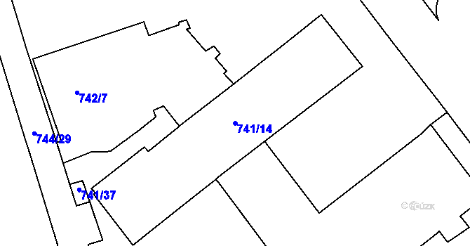 Parcela st. 741/14 v KÚ Malešice, Katastrální mapa