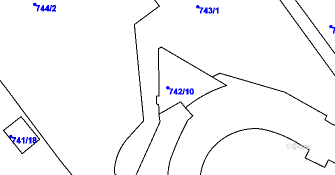 Parcela st. 742/10 v KÚ Malešice, Katastrální mapa