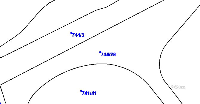 Parcela st. 744/28 v KÚ Malešice, Katastrální mapa
